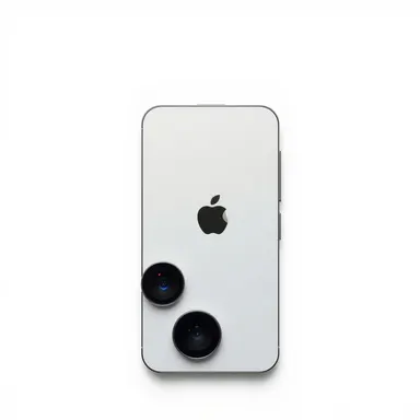 iPhone 16 smartphone back view showing camera system, elegant design, product photography, clean white background, ultra deta