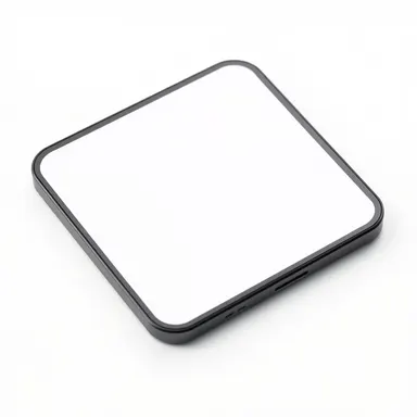 iPhone 16 smartphone front view, sleek modern design, black color, clean white background, product photography, ultra detaile