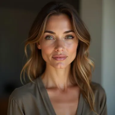 a professional portrait of a woman in her 30s, soft natural lighting, shallow depth of field, photorealistic
