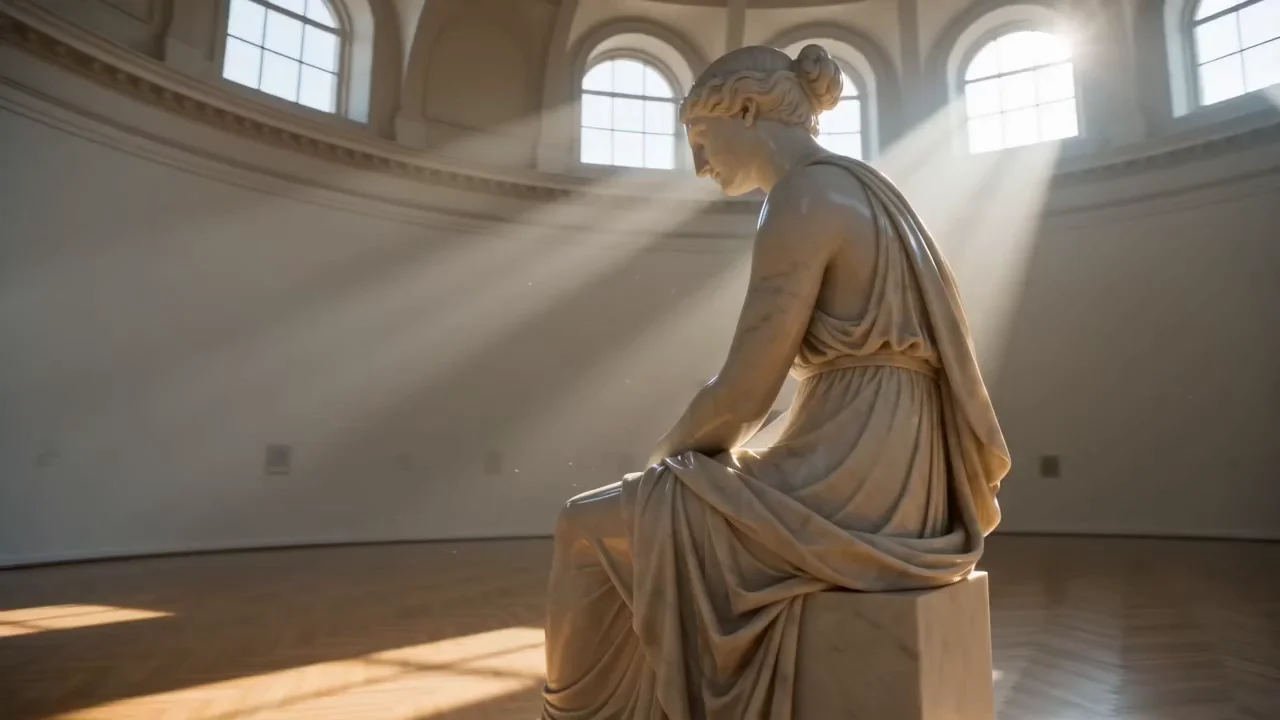 Orbit around a statue