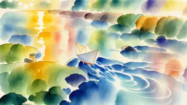 Restyle this clip as a hand-painted watercolour animation with visible brush texture, keep the exact motion and framing